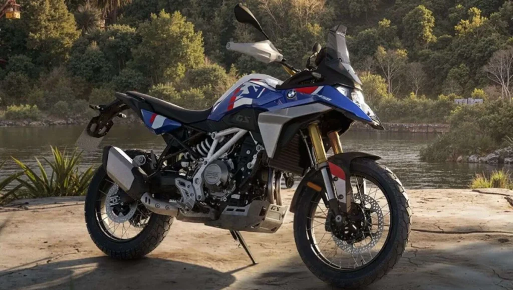 BMW F 450 GS adventure bike parked near a scenic river – BMW F 450 GS Bookings Open in India