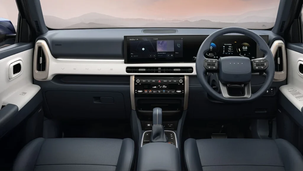 Hyundai Venue 2025 interior featuring dual 12.3-inch displays