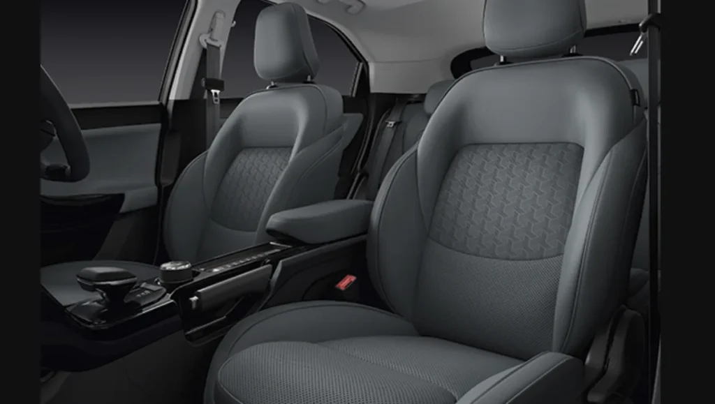 Tata Nexon 2025 front seats with premium upholstery and center console