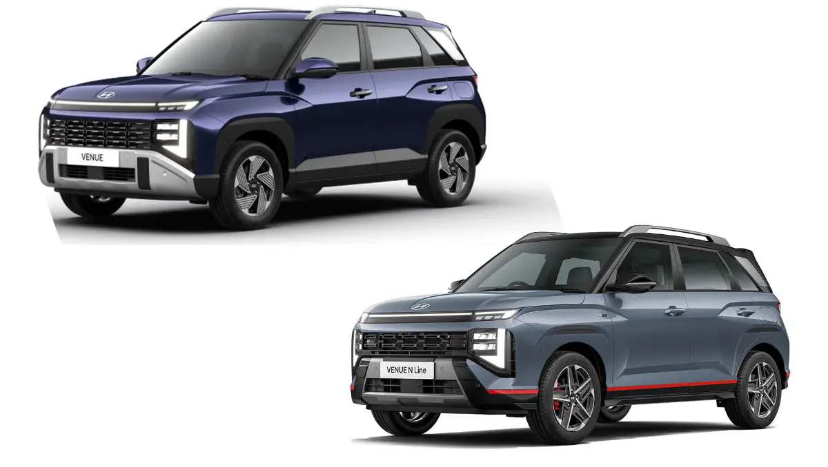 New Hyundai Venue vs Venue N Line side-by-side exterior comparison image