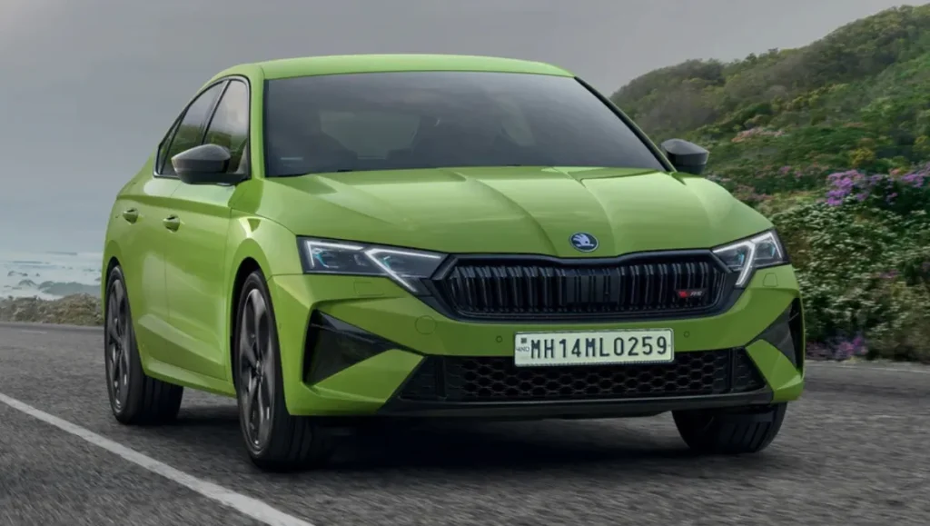 New Skoda Octavia RS review front design in bright green