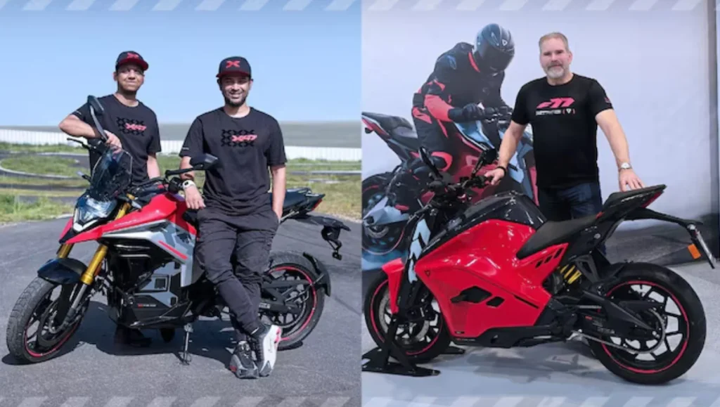 Ultraviolette F77 Electric Motorcycles Launched In The UK showcased with founders and UK partner during official reveal event