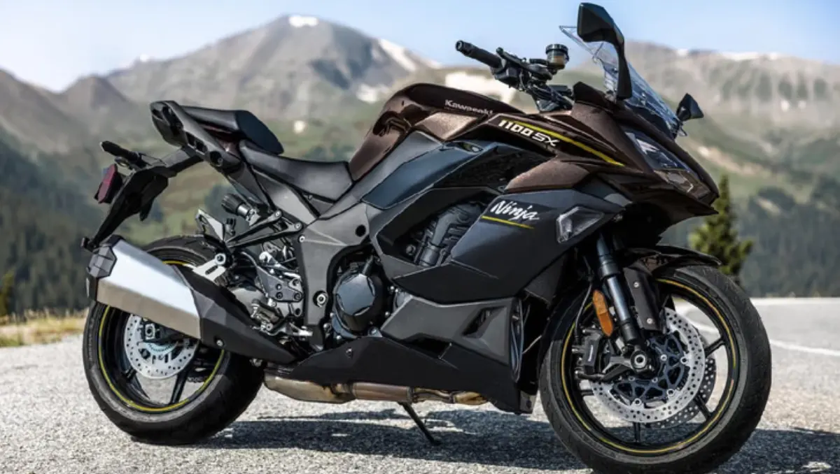 2026 Kawasaki Ninja 1100SX Launched in India shown in new black and gold colour scheme with sport touring design