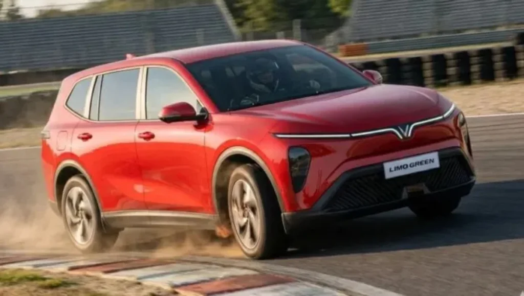 Vinfast Limo Green electric MPV in motion during testing ahead of Vinfast Limo Green India Launch In February 2026