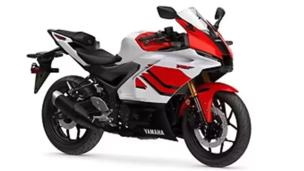 Yamaha R3 70th Anniversary Edition Unveiled motorcycle in red and white livery showcasing its special anniversary design