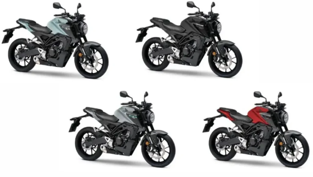 2026 Honda CB125R Unveiled in New Colours showing all four new paint options together