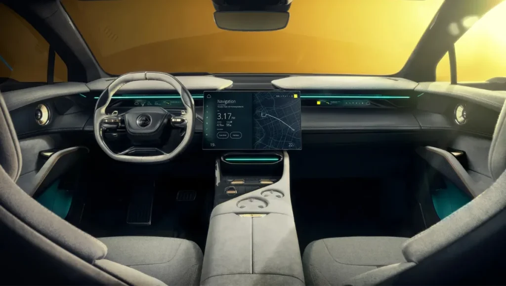 Lotus unveils the PHEV version of the Eletre interior showing digital cockpit, touchscreen display, and luxury cabin layout