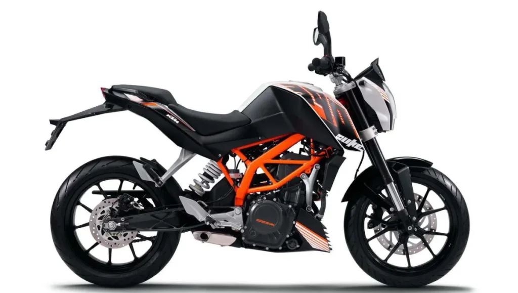 KTM 390 range global recall announced image showing KTM Duke motorcycle side profile