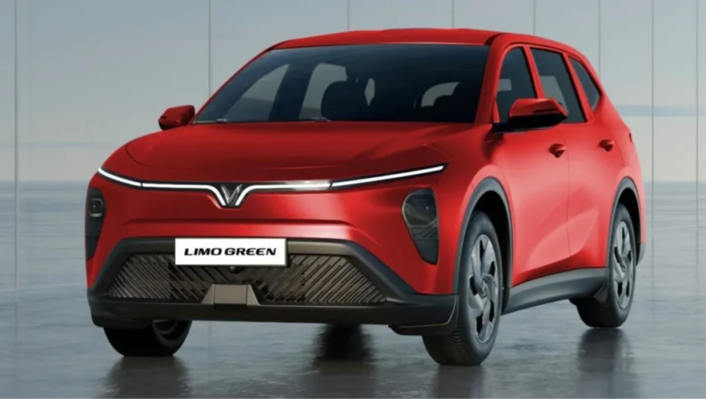 Vinfast Limo Green India Launch In February 2026 showcased with red electric MPV exterior design