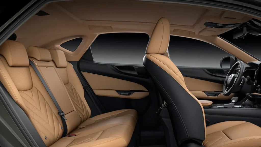 Lexus RX 350h Exquisite trim launched interior showing rear seat comfort and cabin layout