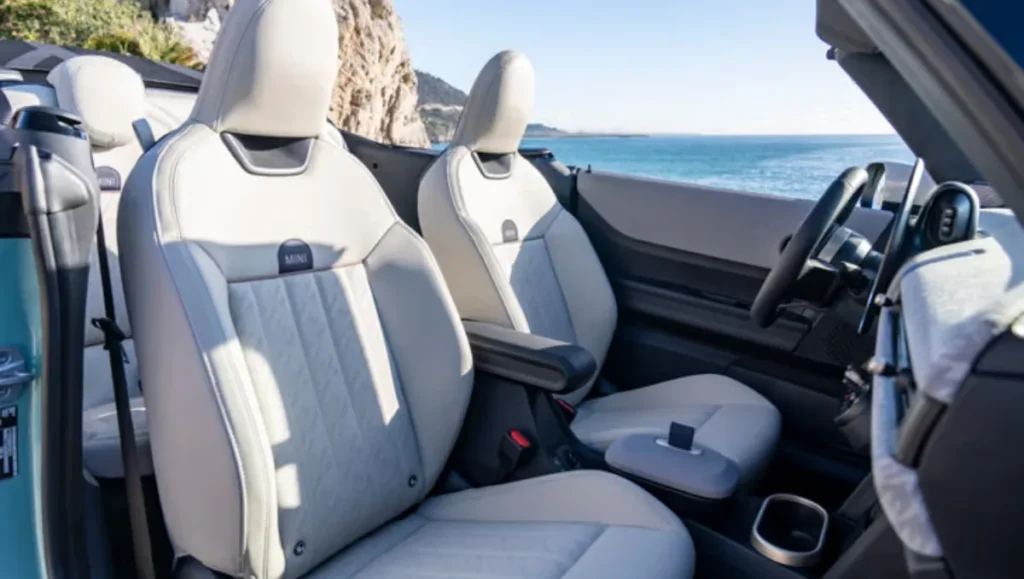 New Mini Cooper S Convertible launched interior front seats in light upholstery