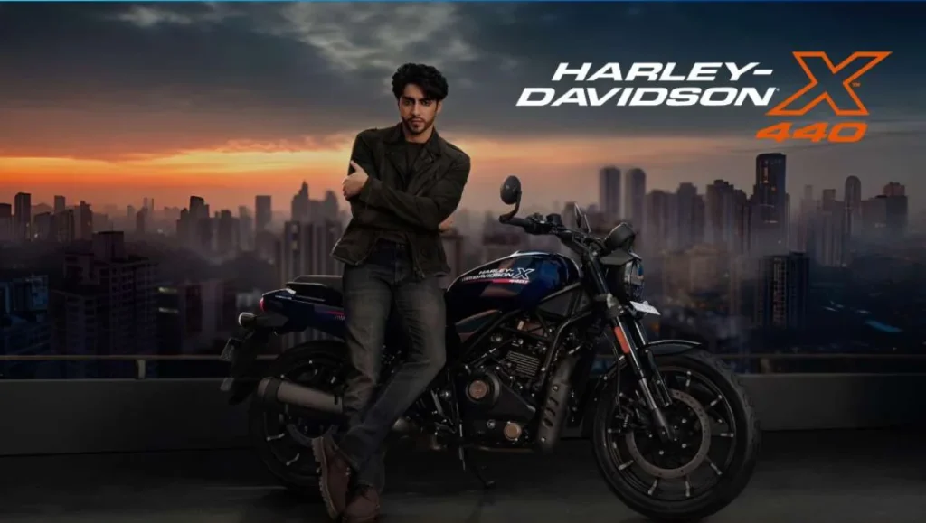 Harley-Davidson appoints Ahaan Panday as brand ambassador as he poses with the Harley-Davidson X440 T against an urban city skyline