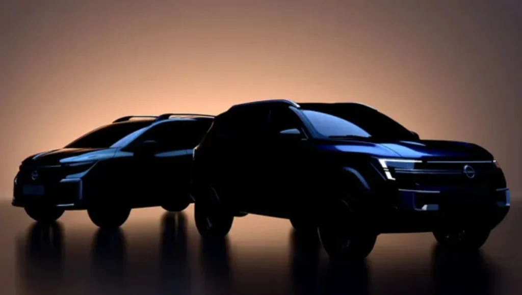 New Nissan MPV unveil on December 18 showing two silhouetted Nissan vehicles with modern front styling
