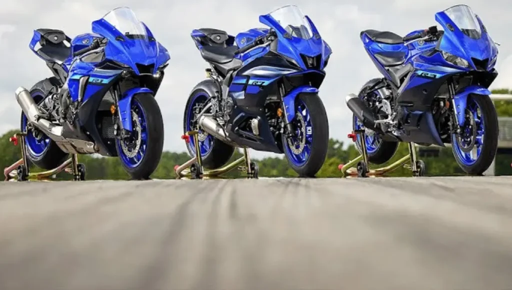 Yamaha YZF-R2 name trademarked in India visual representation showing a blue Yamaha R-series sport bike design concept
