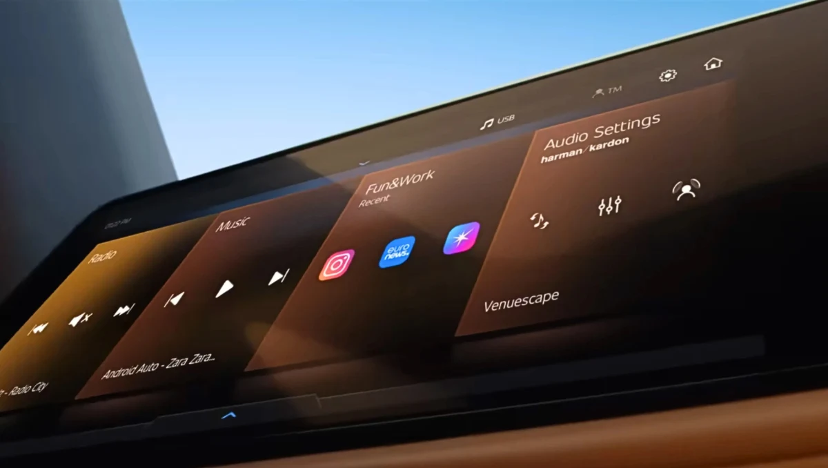 Mahindra Teases XUV 7XO with Triple Screens shown through a wide digital dashboard featuring a modern horizontal infotainment layout