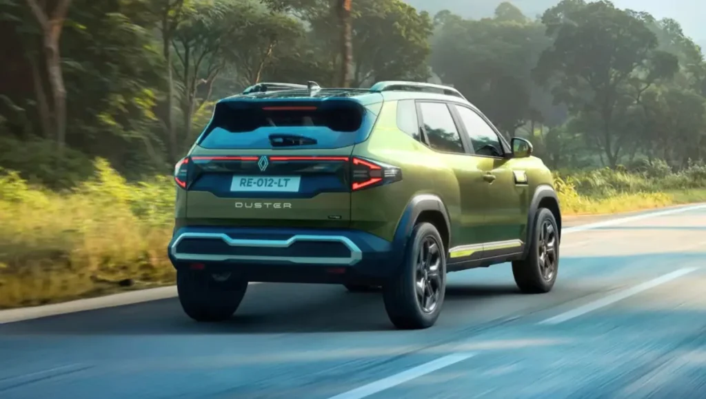 2026 Renault Duster Engine Options Explained showing rear three quarter driving shot