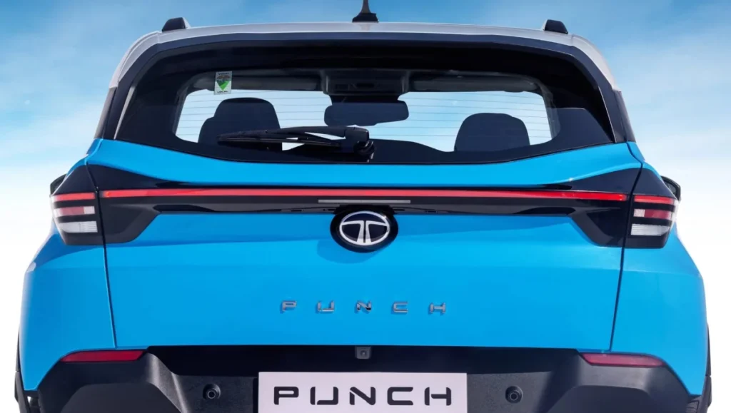 2026 Tata Punch Revealed Ahead of January 13 Launch rear view highlighting connected LED tail lamps and refreshed exterior design