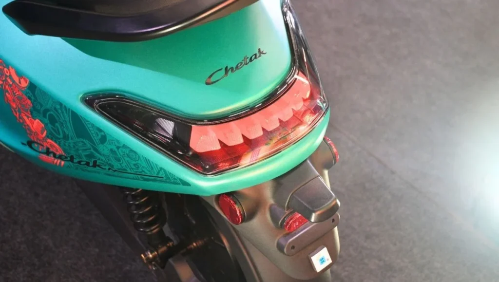 Bajaj Chetak C2501 Launched in India featuring a redesigned LED tail lamp and retro-inspired rear styling