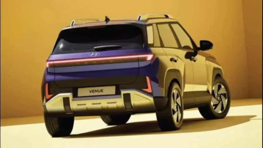 Hyundai Venue HX 5 Plus Variant Launched rear exterior view showing tail lamps and compact SUV stance