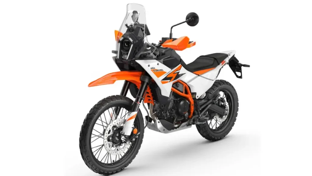 KTM 390 Adventure R Launched showing the motorcycle in studio form with full adventure styling and hardware