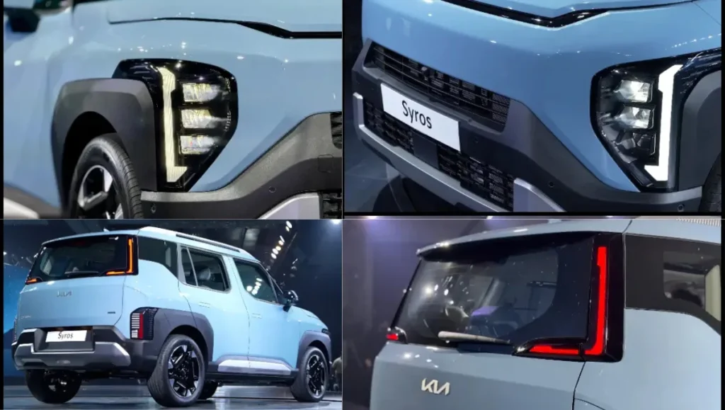 Kia Syros HTK(EX) Launched At Rs 9.89 Lakh exterior design details including lights and rear view