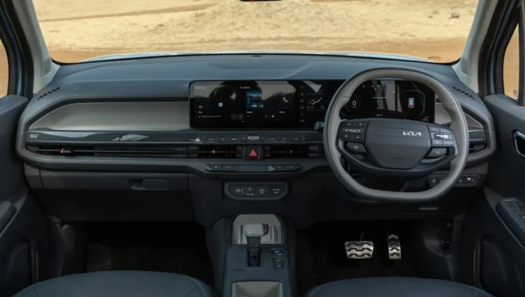 Kia Syros HTK(EX) Launched At Rs 9.89 Lakh interior dashboard and touchscreen view