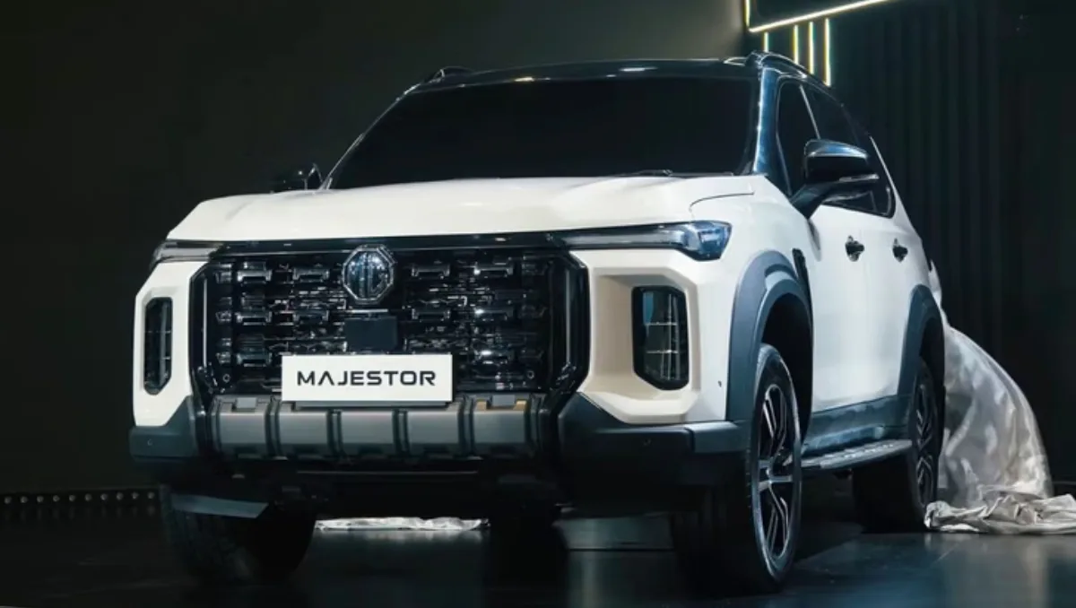 MG Majestor India Launch On February 12 front view showcasing bold SUV design and grille