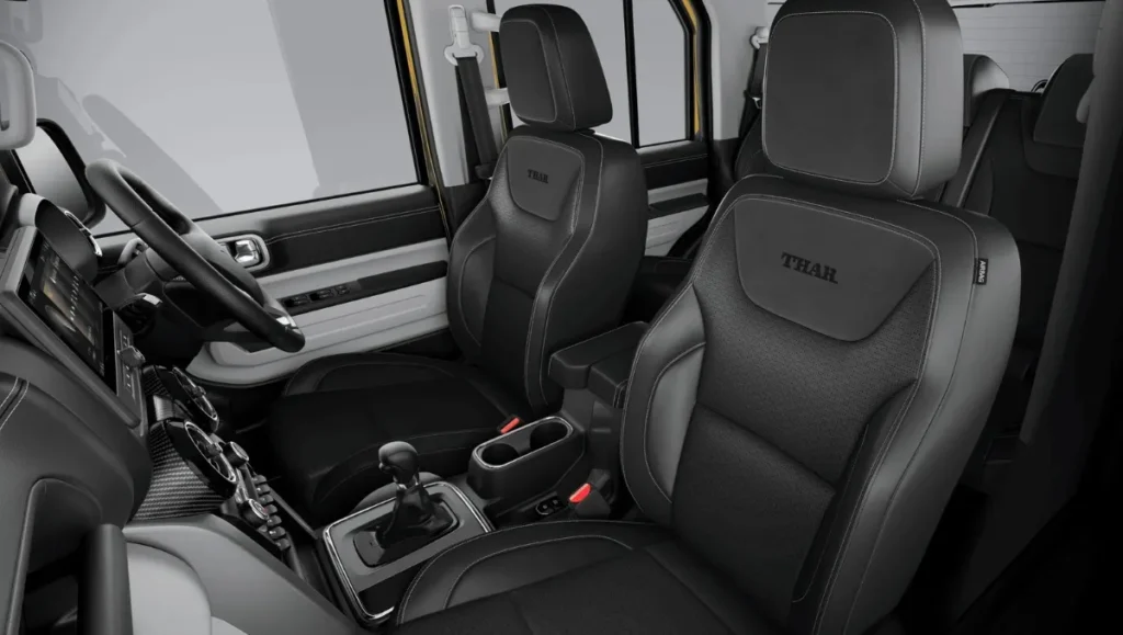 Mahindra Thar Roxx Star Edition Launched interior showing premium seats and dashboard layout