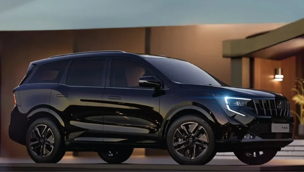 Mahindra XUV 7XO Waiting Period Touches 1-Year displayed in side profile at night