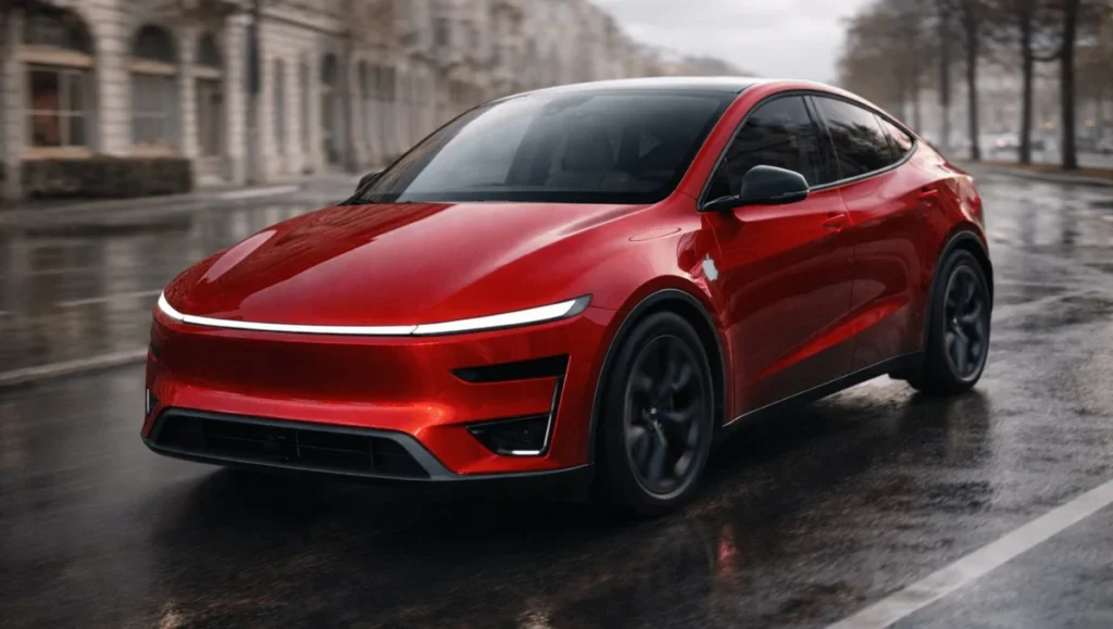 Electric car sales edge above petrol in EU for first time as Tesla Model Y drives through city