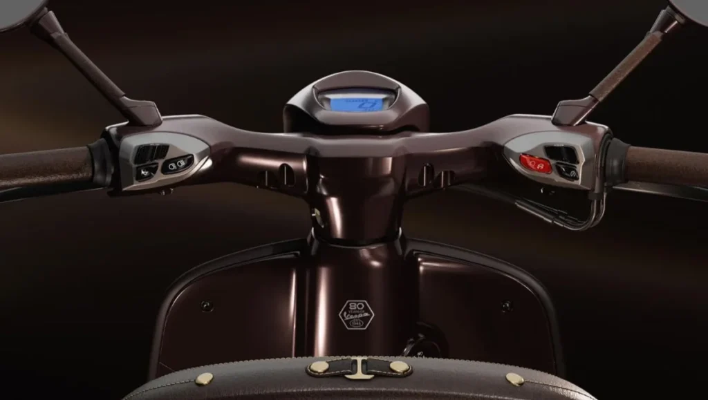 Vespa Introduces 946 Horse Limited-Edition Scooter handlebar and digital display close-up