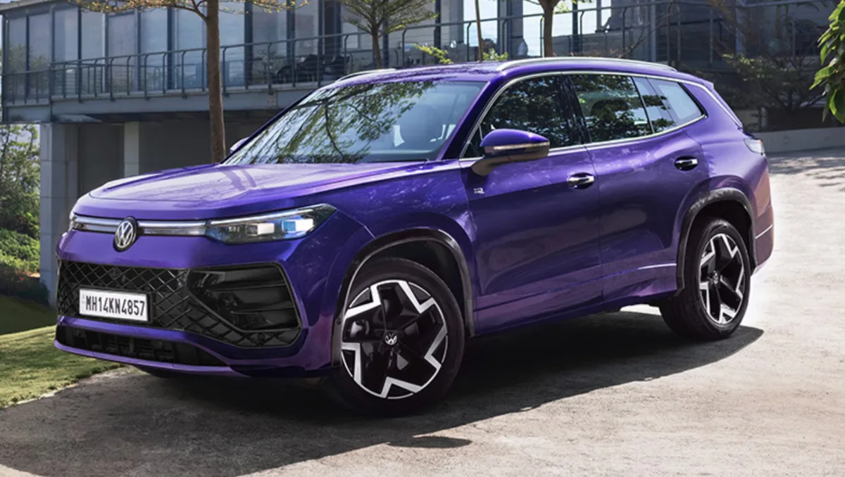 India-spec Volkswagen Tayron R-Line Revealed showing sporty SUV design and alloy wheels