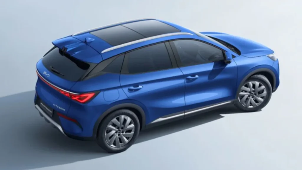 2026 Atto 3 Evo Revealed rear three quarter view with connected LED tail lights