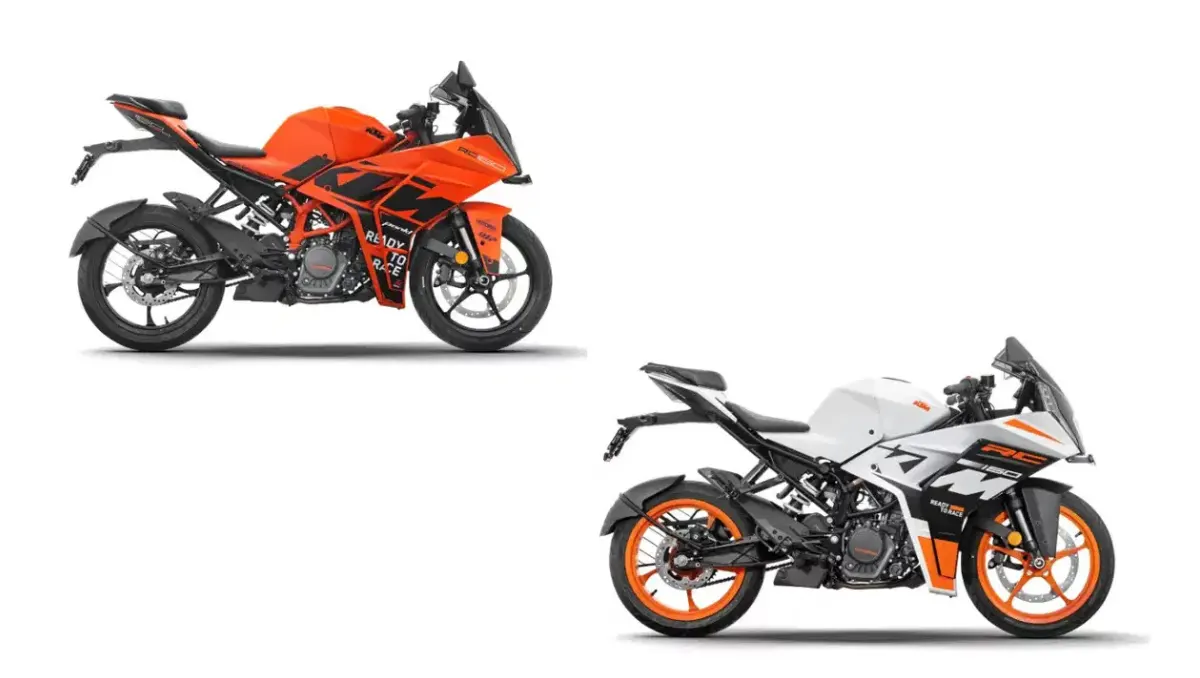 2026 KTM RC 160 New Colors featuring orange and white dual-tone racing design side profile