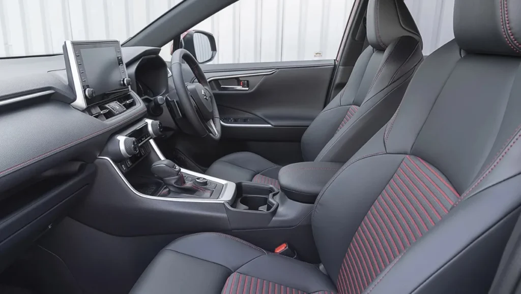 2026 Suzuki Across Revealed front seats with premium upholstery and center console