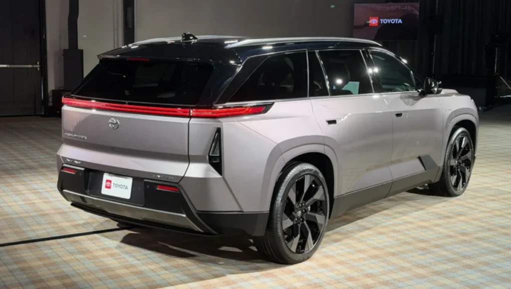 2027 Toyota Highlander EV Debuts with full width LED taillight and rear styling