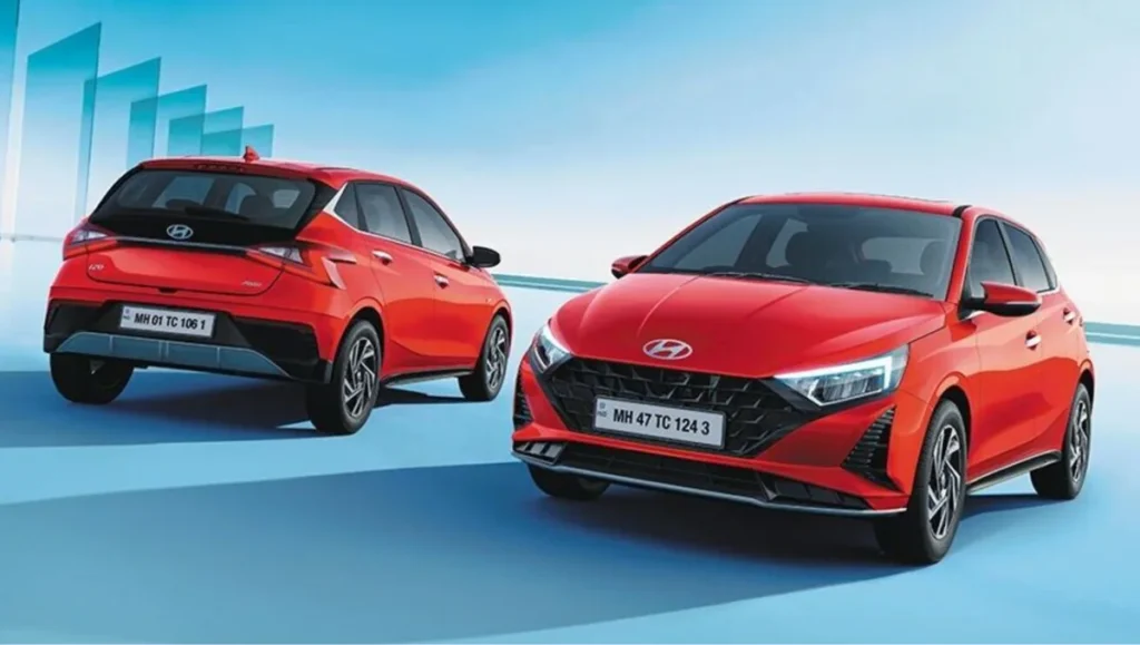 Hyundai i20 now starts at Rs 5.99 lakh showcased in dual front and rear view highlighting updated hatchback design
