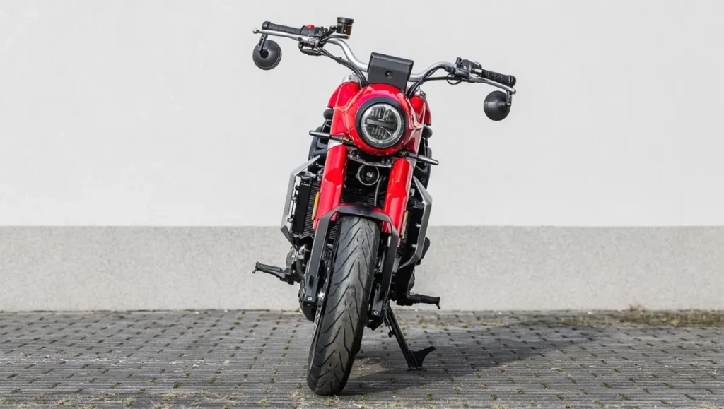 Jawa 730 Twin Finally Revealed front view showing round LED headlamp and upright roadster stance