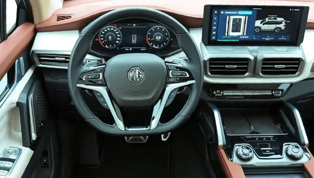 MG Majestor Debuts in Kuwait as ‘Rakan 4x4’ interior showcasing premium dashboard layout and digital cockpit