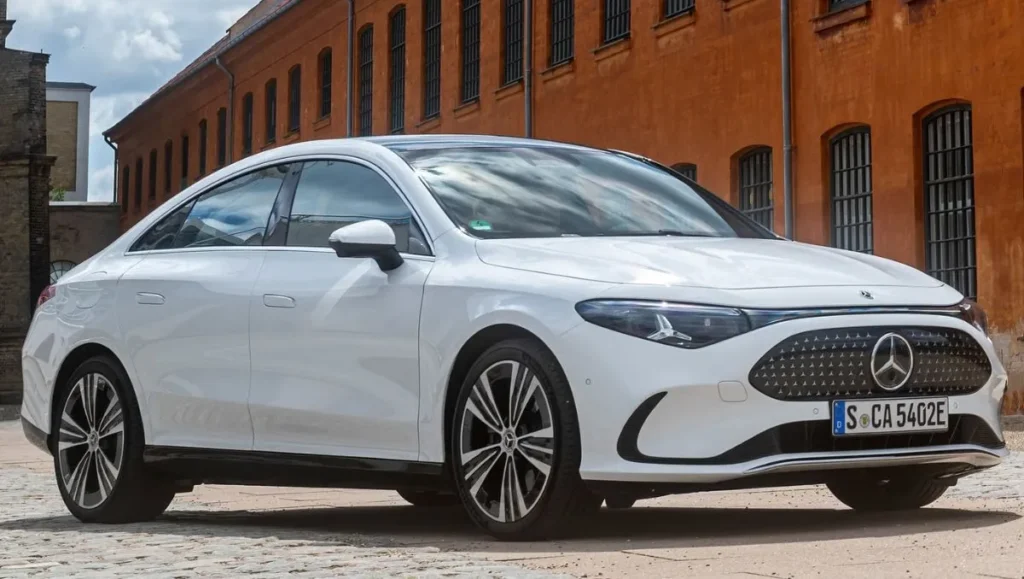 Mercedes-Benz CLA EV India Launch in April 2026 highlighting side profile and coupe-style electric sedan proportions