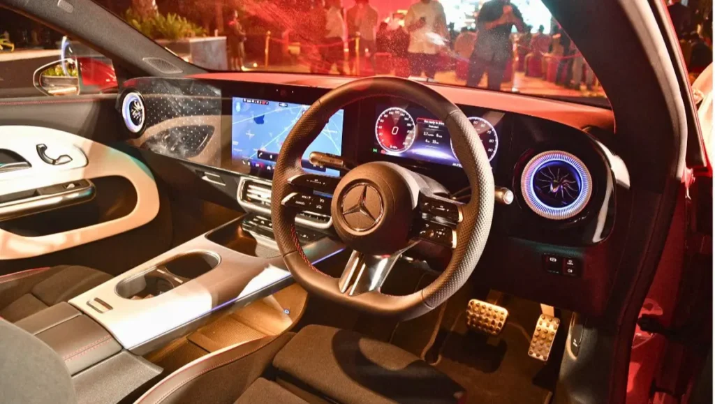 Mercedes India Debuts CLA Electric interior with dual digital displays and ambient lighting