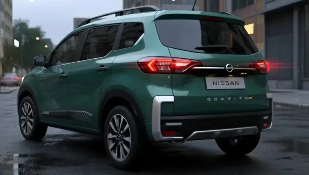 Nissan Gravite MPV Launched in India rear night view with illuminated LED tail lamps