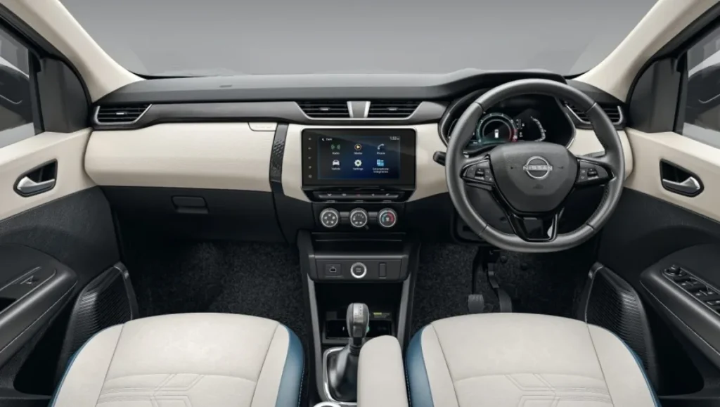Nissan Gravite MPV Launched in India interior dashboard with touchscreen infotainment system