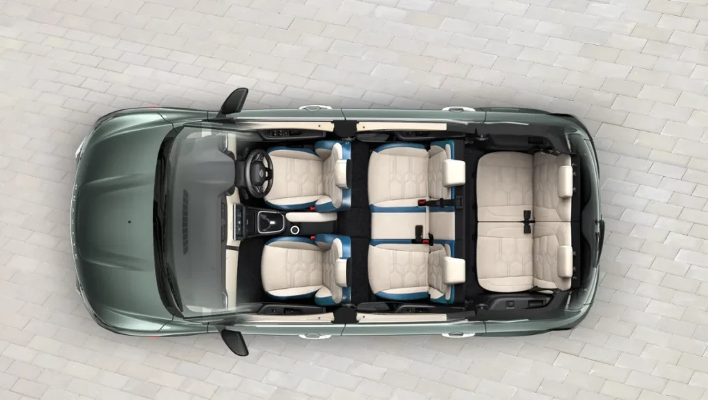 Nissan Gravite MPV Launched in India 7 seater cabin layout top view