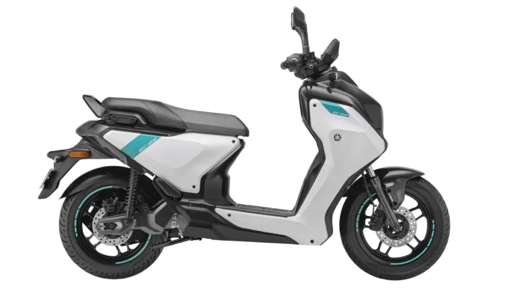 Yamaha EC-06 Electric Scooter Launched shown in full side profile highlighting compact dimensions and electric drivetrain layout