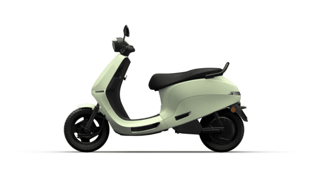 Side profile of the newly Ola S1Z Launched in Matcha Green variant