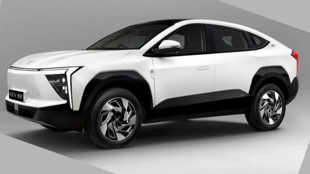 Mahindra EV Range Gets BaaS: Starts At ₹11.45 Lakh - Side profile of the white Mahindra XEV 9e coupe SUV