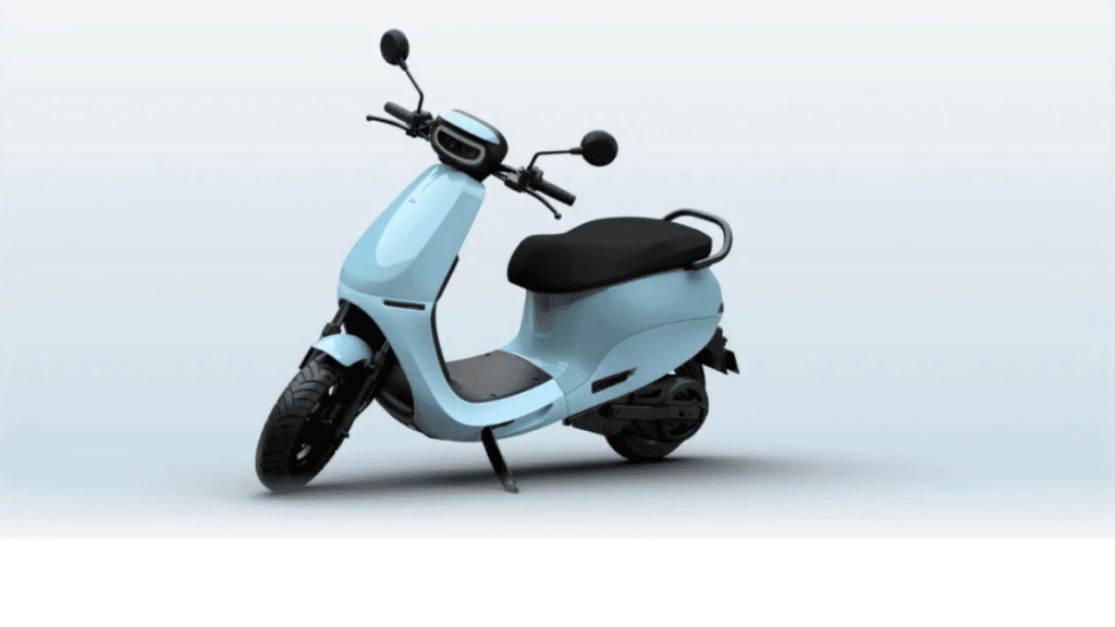Ola S1Z Launched in Sky Splash Blue color variant showing front profile and LED headlight setup